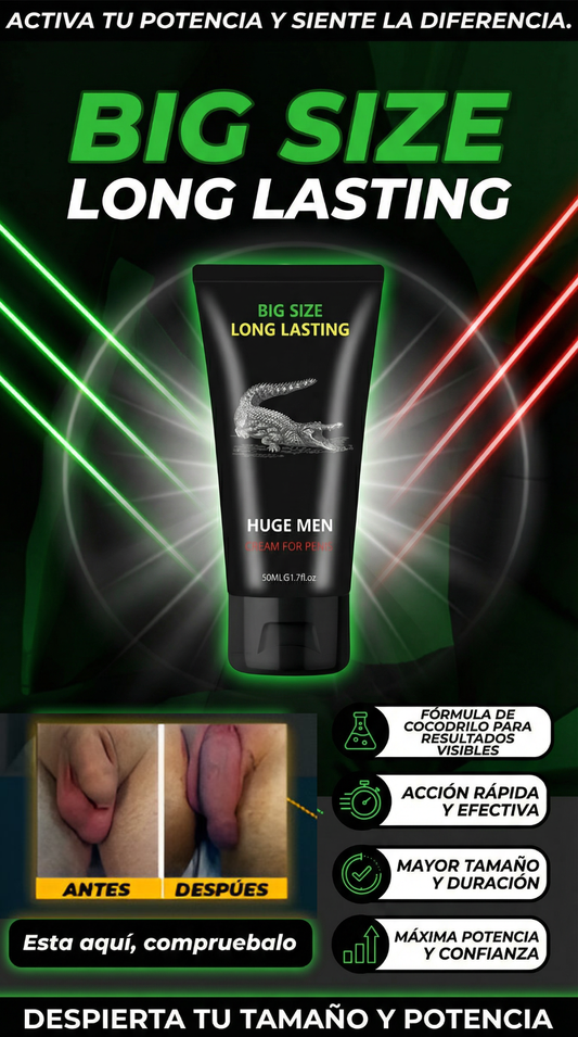 GEL BIG SIZE LONG LASTING - AGRANDA Y ENGROSA TU PENE| (HASTA MÁS DE DOS HORAS EN LA CAMA).🔥🥵